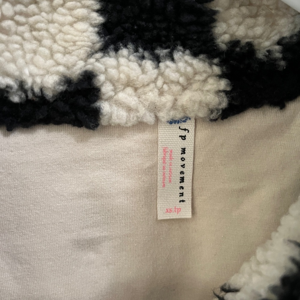 Free People Movement Checkered Black and White Women's Jacket - Picture 6 of 7